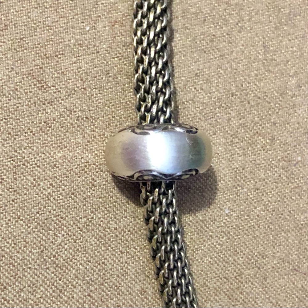 Brighton Primavera Spacer in silver Resin bead with floral silver edges Retired